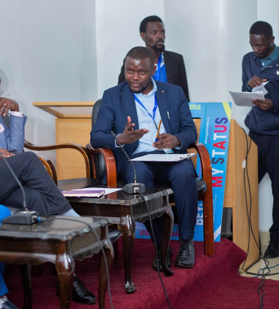 Jonas Ndayisenga, Co-founder & Executive Director of Umoja Refugee Creative, giving his insights during the panel discussion.